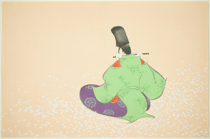 Flutist Among Cherry Petals, from the series "Worlds of Things (Momoyogusa)"
