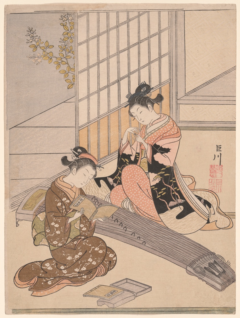 Descending Geese of the Koto Bridges (Kotoji no rakugan), from the series "Eight Views of the Parlor (Zashiki hakkei)"