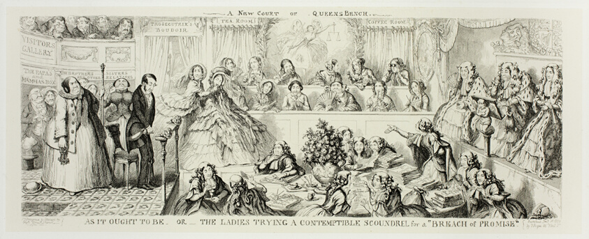 As It Ought to Be or The Ladies Trying a Contemptible Scoundrel for a "Breach of Promise" from George Cruikshank's Steel Etchings to The Comic Almanacks: 1835-1853