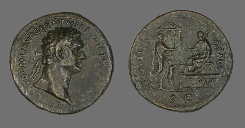 Sestertius (Coin) Portraying Emperor Domitian
