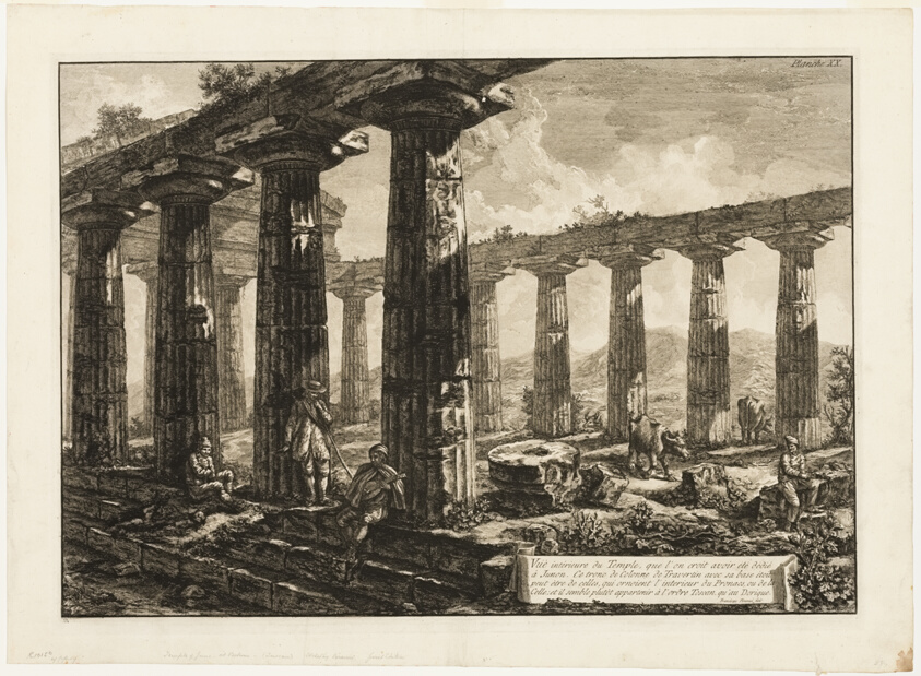 Interior View of the Temple Which is Believed to Have Been Dedicated to Juno, from Different views of Paestum
