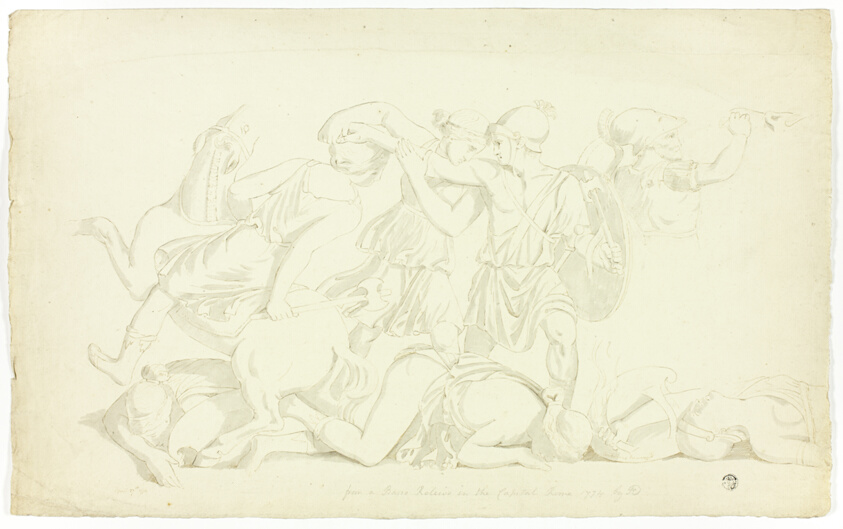 Study after an Ancient Bas-Relief with Battle of the Amazons