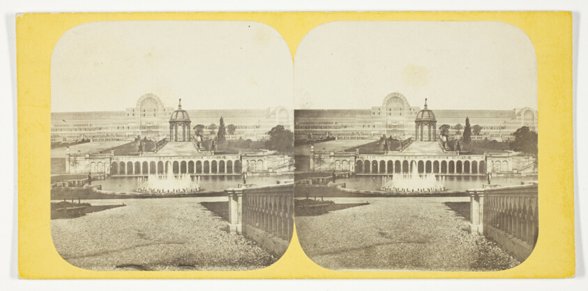 Crystal Palce: General View of the Palace, Cascades and Lower Fountains
