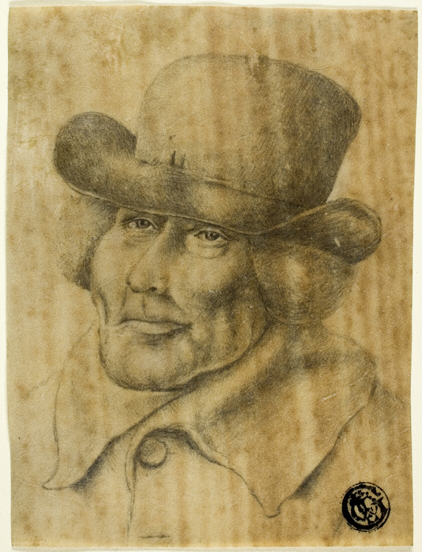 Portrait Bust of an Old Man Wearing Hat and Overcoat