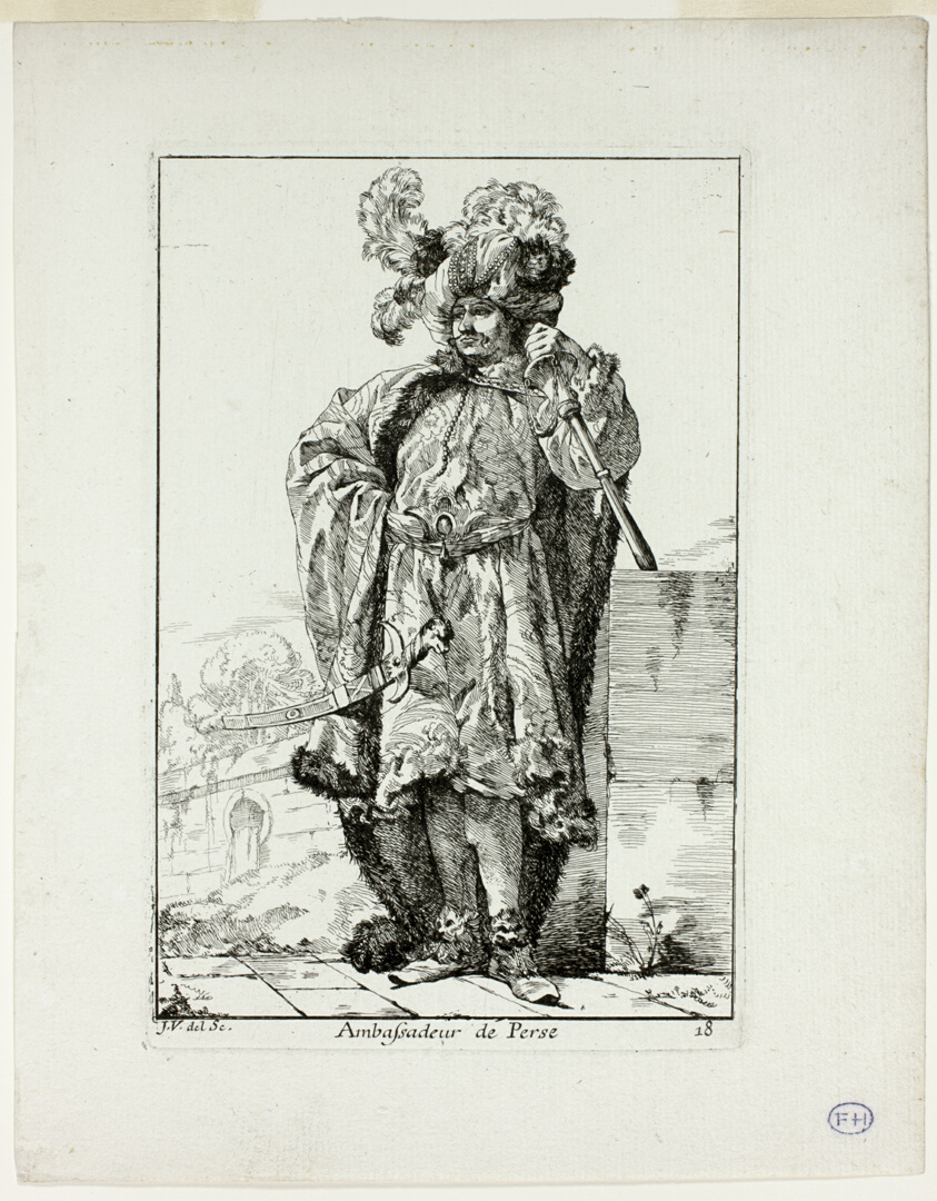 Ambassadeur de la Perse, plate eighteen from Caravanne du Sultan à la Mecque