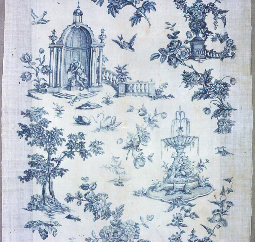 Shakespeare Monument with Fantastic Fountains and Trees (Furnishing Fabric)