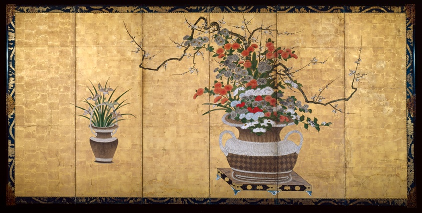 Baskets with Flowers of the Four Seasons