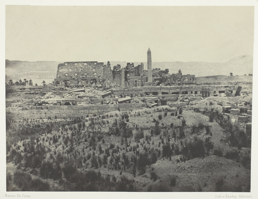 Palais de Karkak, Vue générale des Ruines, Prise a l'est; Thèbes, plate 31 from the album "Egypte, Nubie, Palestine et Syrie" (1852)