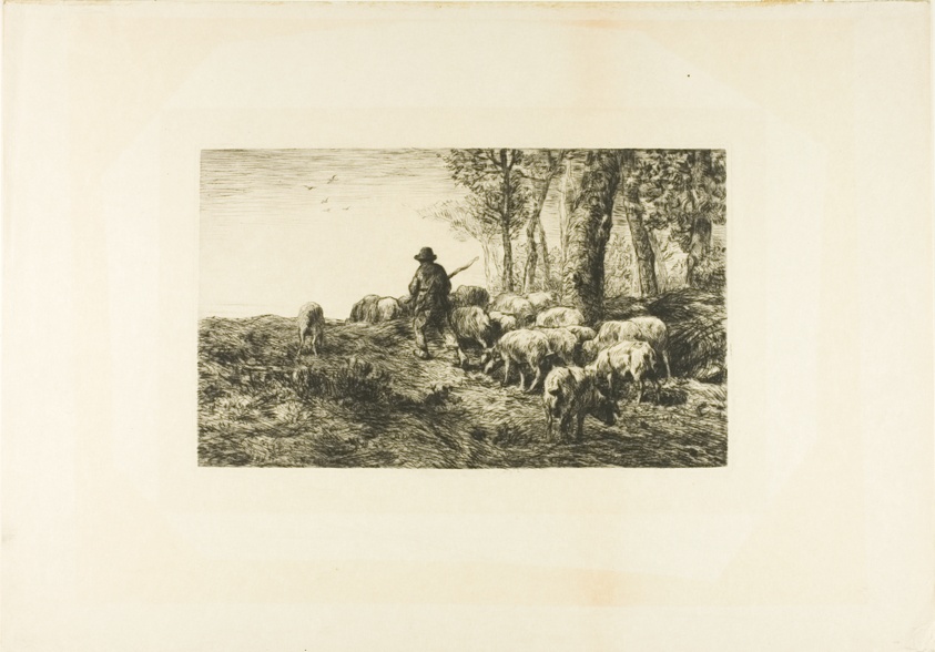 Herd of Pigs with Swineherd