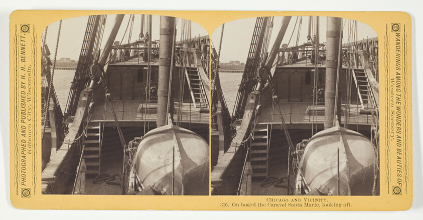 On board the Caravel Santa Marie, looking aft, from the series "Chicago and Vicinity"