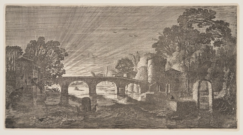 Sunset over a River, from Landscapes (Playsante Lantschappen)