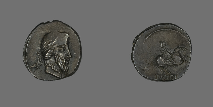 Denarius (Coin) Depicting a Bearded Man