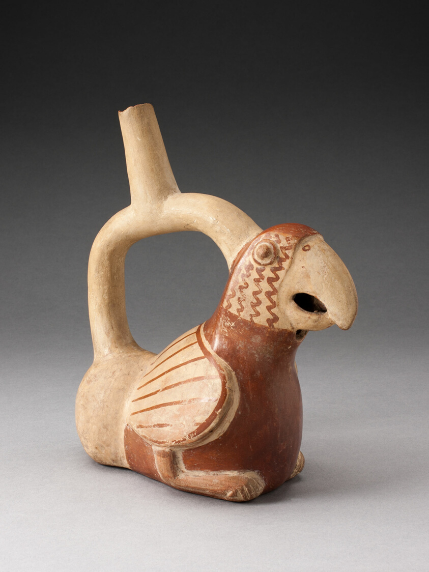Handle Spout Vessel in Form of a Parrot
