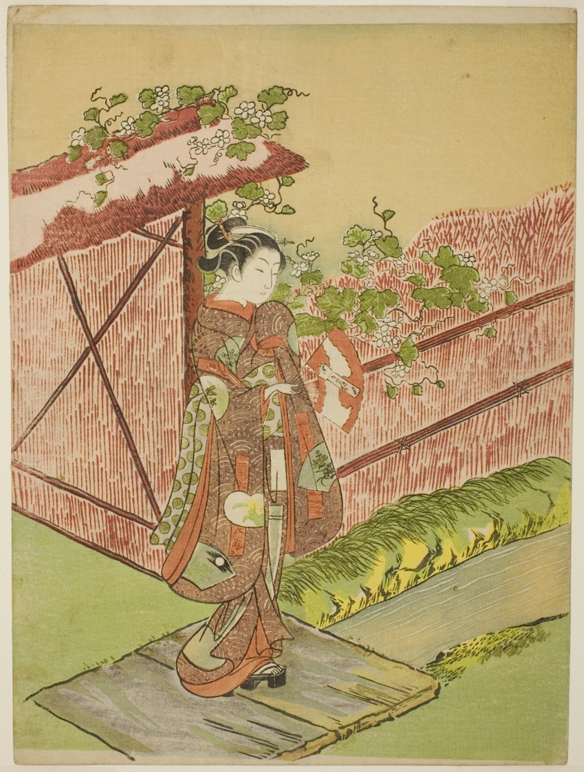 Meeting her Lover (parody of the Yugao chapter of "Tale of Genji")
