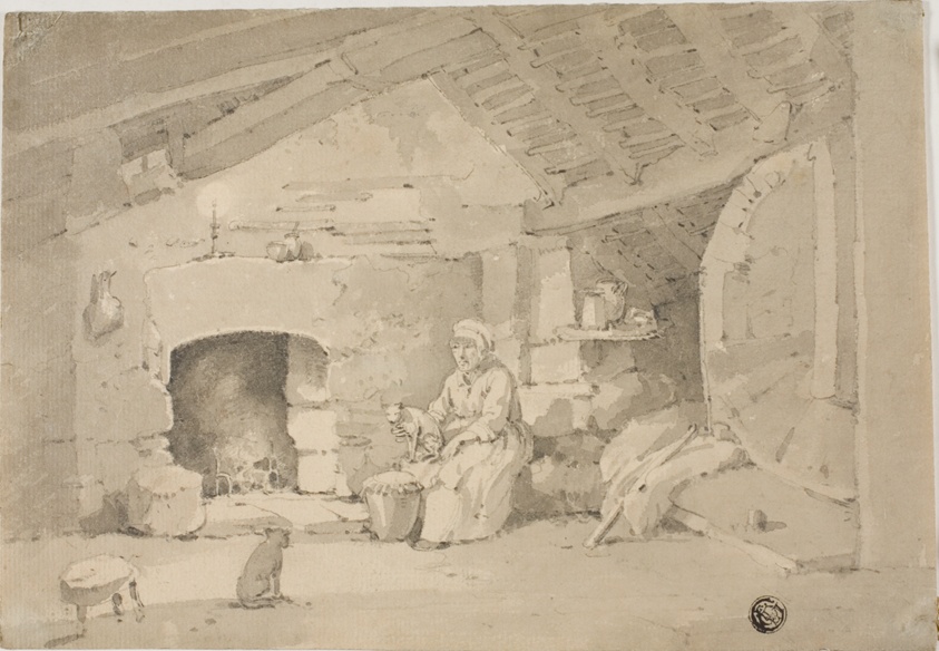 Woman in a Rustic Interior