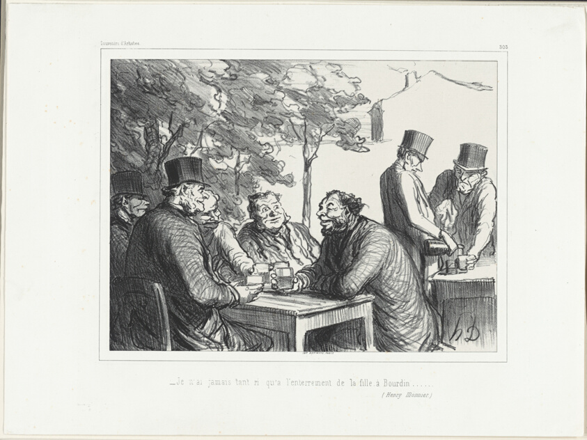 “- I never laughed so much as at the funeral of Bourdin's daughter.......” (Henri Monnier), plate 303 from Souvenirs d’artistes