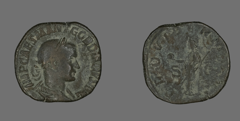 Sestertius (Coin) Portraying Emperor Gordianus