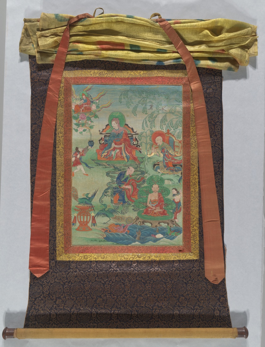 Painted Banner (Thangka) from a Set of Seven Portraying the Sixteen Arhats (Elders), Early Disciples of the Historical Buddha Shakyamuni
