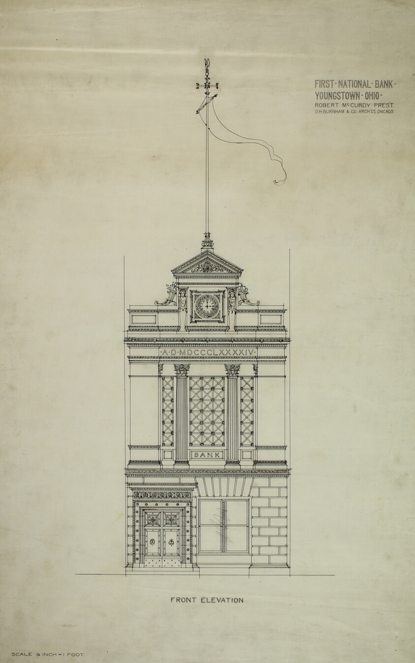 First National Bank, Youngstown, Ohio, Front Elevation