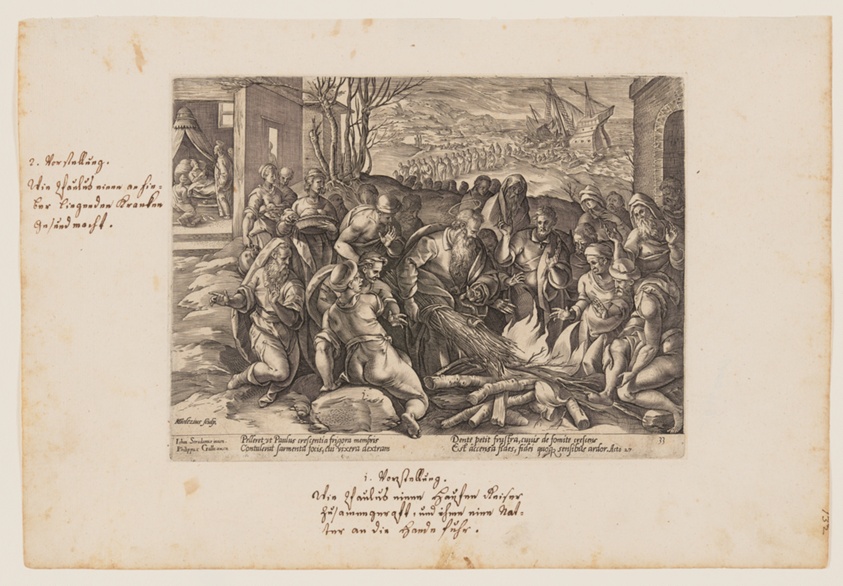 St Paul Bitten by the Viper, from Acta Apostolorum (The Acts of the Apostles)