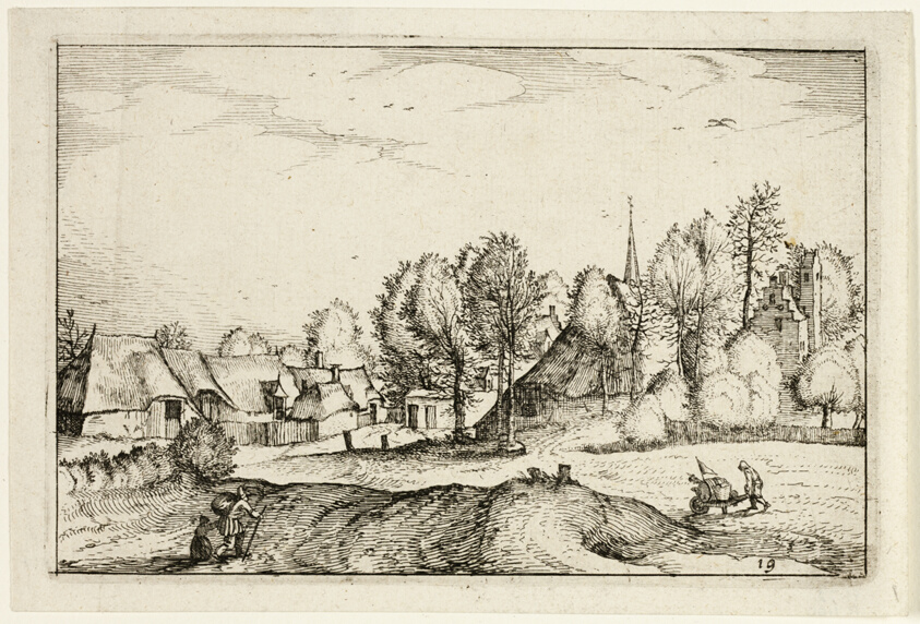 Road into a Village, plate nineteen after Pictures of Farms, Country Houses and Rustic Villages (Praediorum villarum et rusticarum casularum icones)