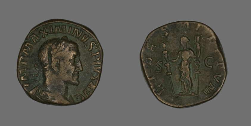 Sestertius (Coin) Portraying Emperor Maximinus