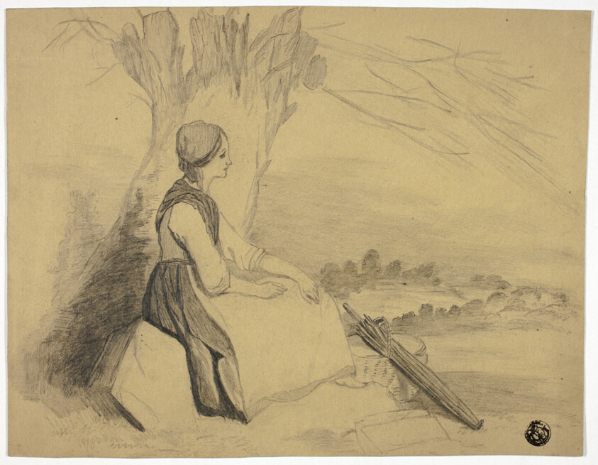 Seated Girl with Basket
