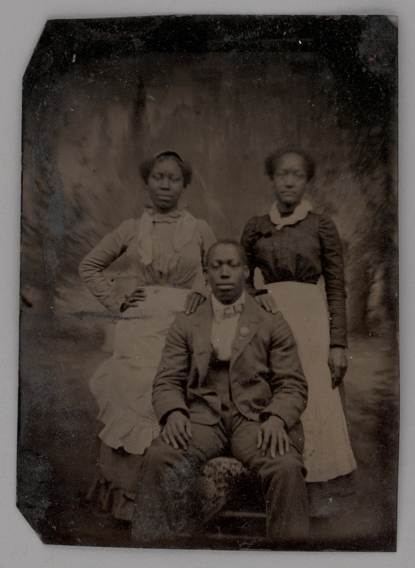 Untitled (Portrait of Two Standing Women and One Seated Man)
