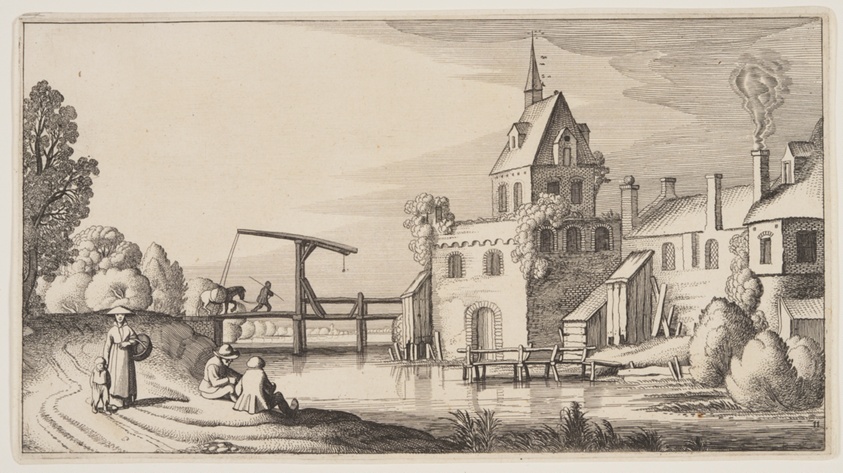 Village on a River, from Landscapes (Playsante Lantschappen)