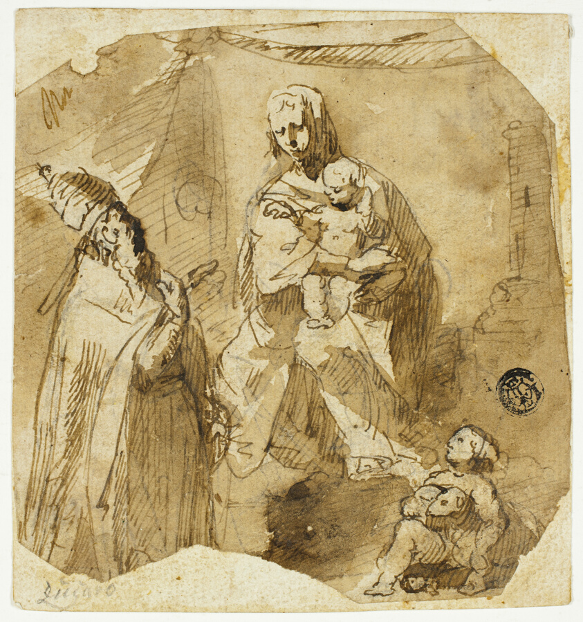 Madonna and Child with Infant John the Baptist and Ecclesiastic Saint