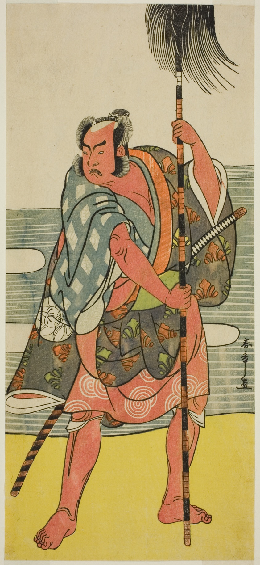 The Actor Ichimura Uzaemon IX as the Yakko Matahei in the Play Mukashi Otoko Yuki no Hinagata, Performed at the Ichimura Theater in the Eleventh Month, 1781