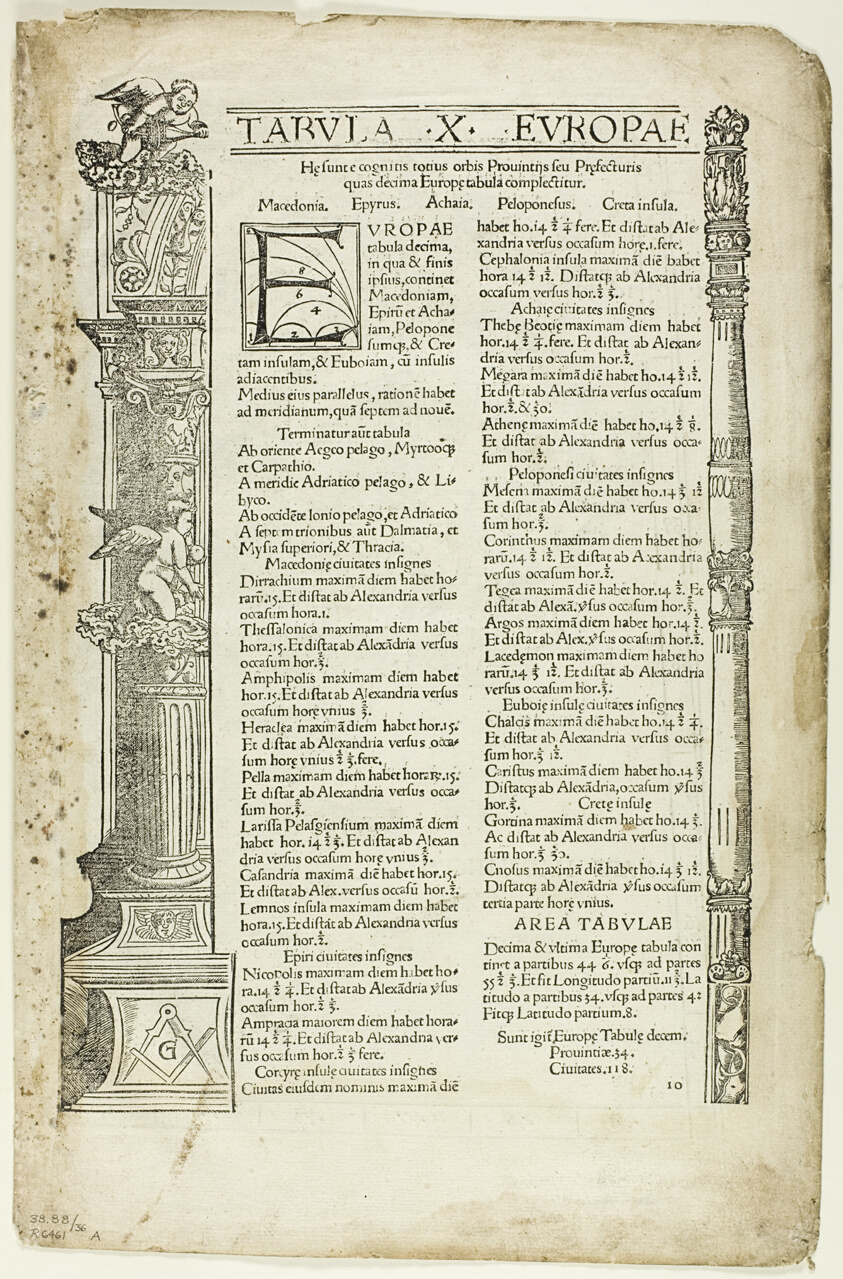 Illustration from "Geographia", plate 36 from Woodcuts from Books of the XVI Century