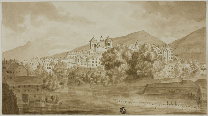 View of Town Overlooking River