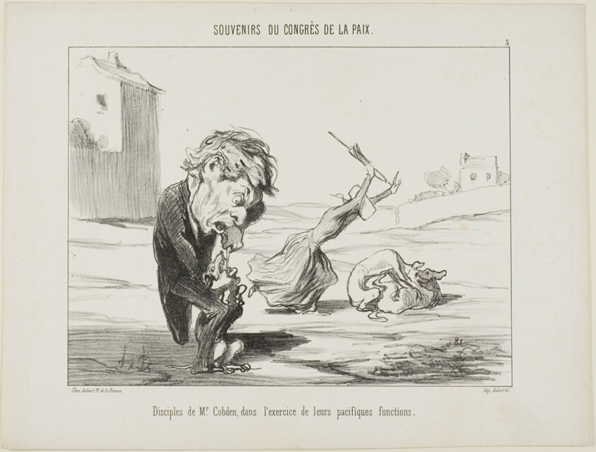 Followers of Mr. Cobden, exercising their peaceful functions, plate 5 from Souvenirs Du Congres De La Paix
