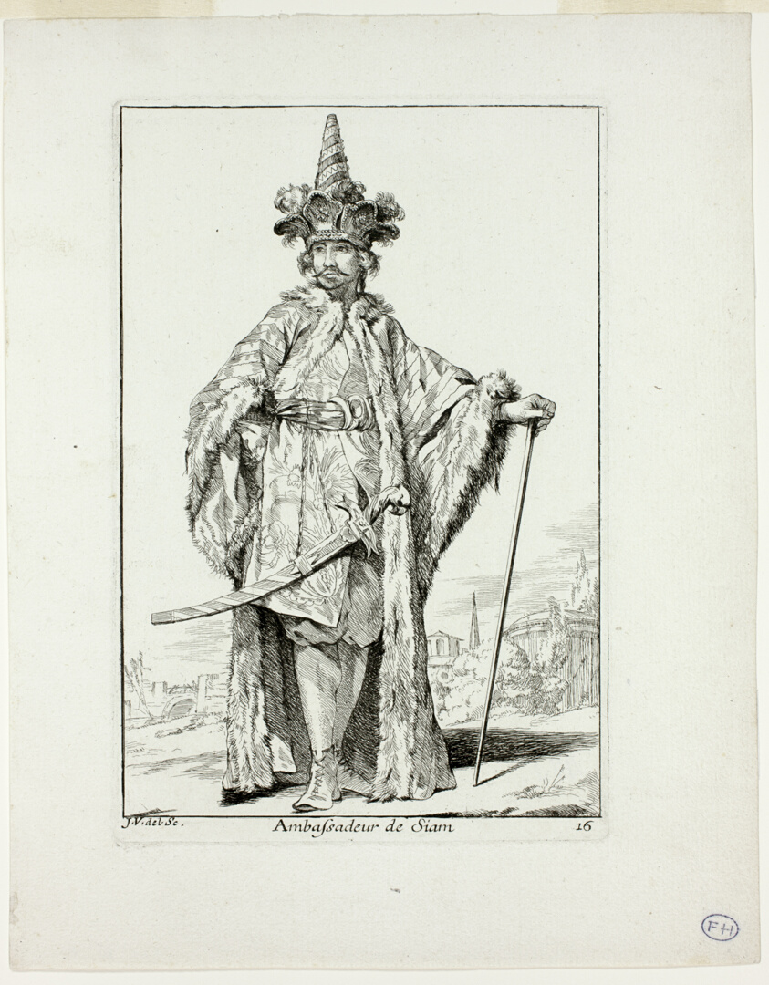 Ambassadeur du Siam, plate sixteen from Caravanne du Sultan à la Mecque