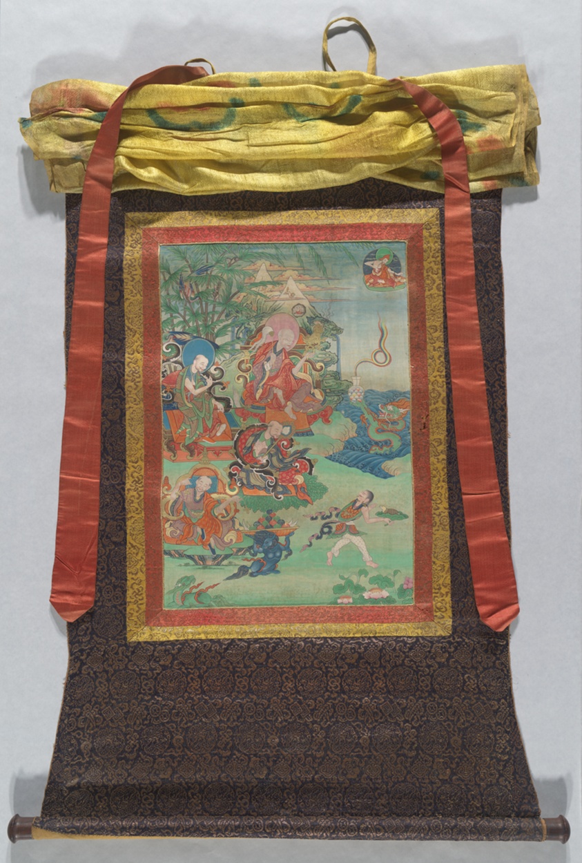 Painted Banner (Thangka) from a Set of Seven Portraying the Sixteen Arhats (Elders), Early Disciples of the Historical Buddha Shakyamuni