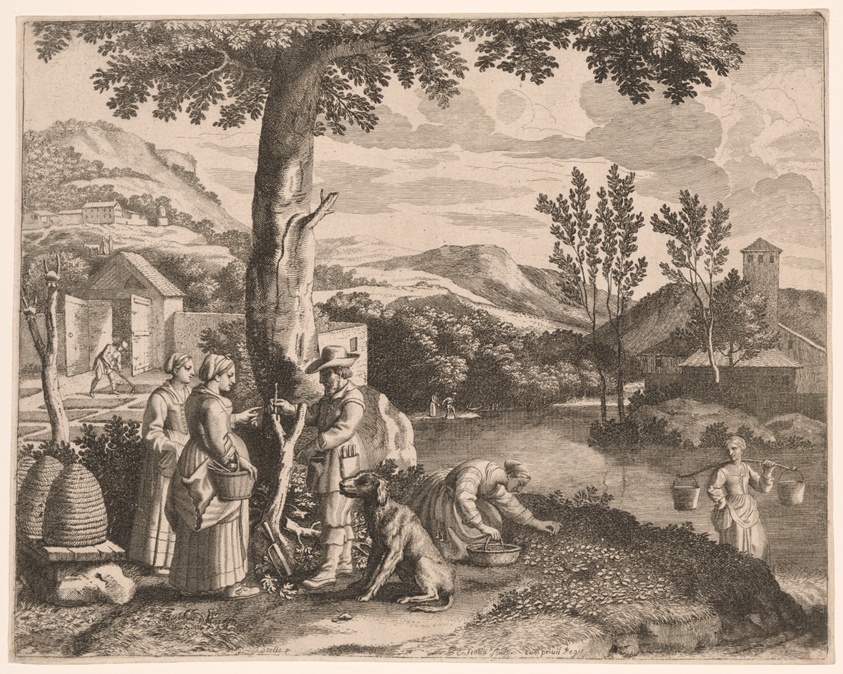 The Apiary, Garden Cultivation and Tree Grafting, Plate 2 from Pastorales