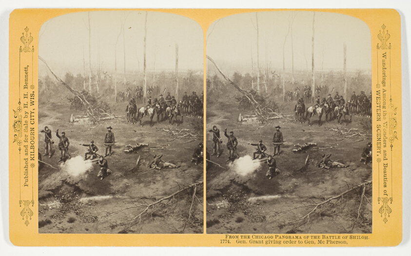 Gen. Grant giving order to Gen. McPherson, from the series "The Chicago Panorama of the Battle of Shiloh"