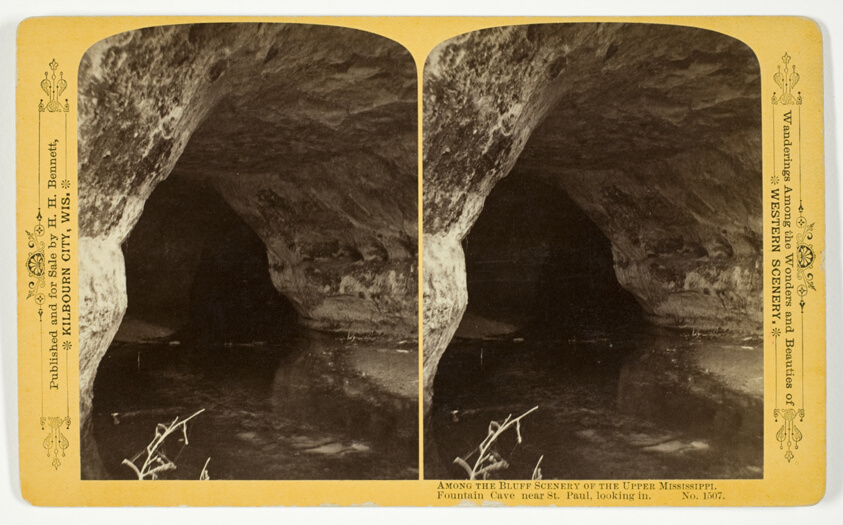 Fountain Cave near St. Paul, looking in, , No. 1507 from the series "Among the Bluff Scenery of the Upper Mississippi"
