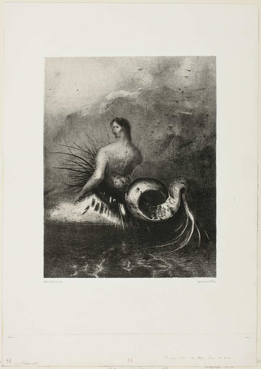 Siren Coming out of the Waves, Dressed in Flames, plate 4 of 8 from "Les Origines"
