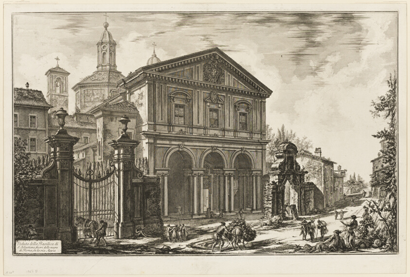 View of the Basilica of San Sebastiano fuori delle mura [St. Sebastian outside the Walls] on the Appian Way, from Views of Rome