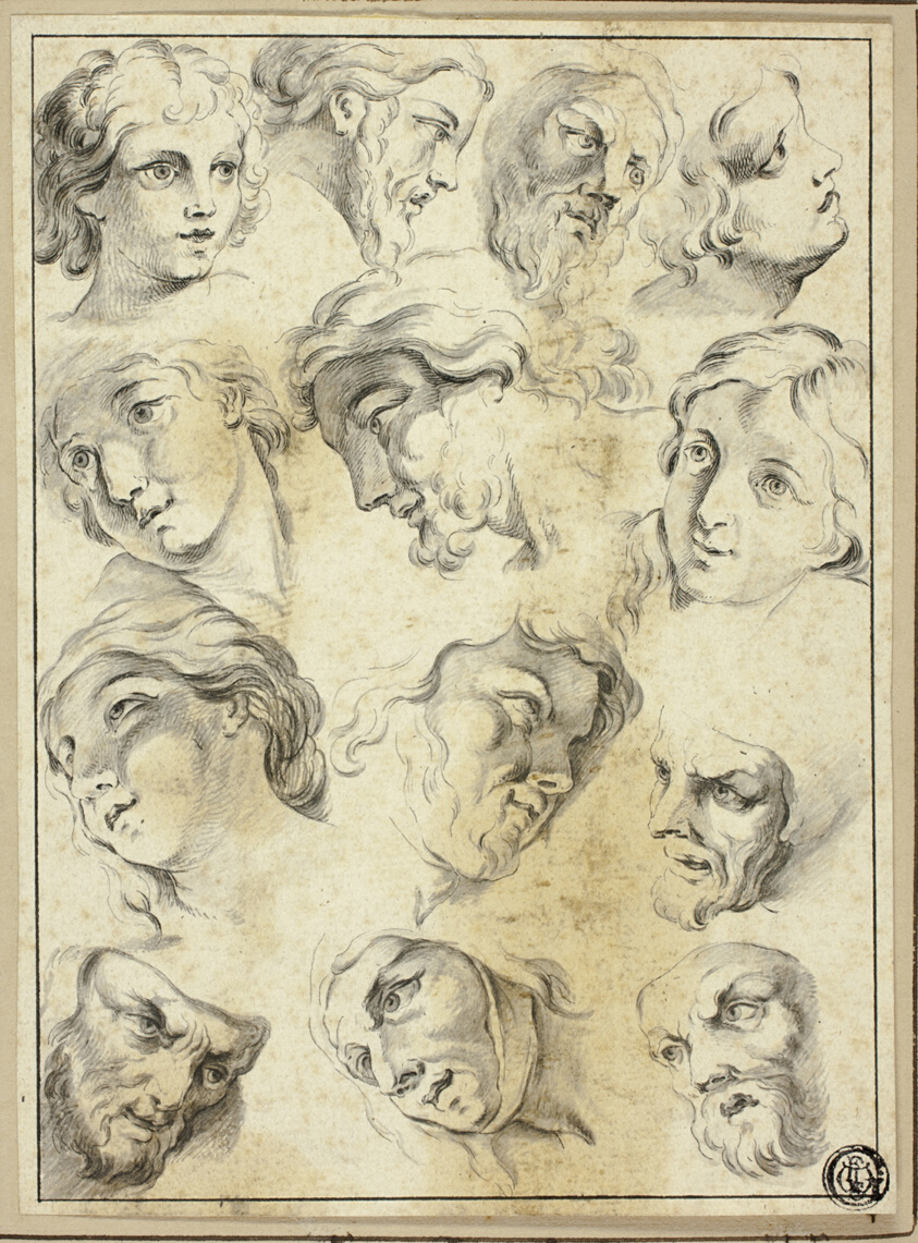13 Sketches of Various Faces
