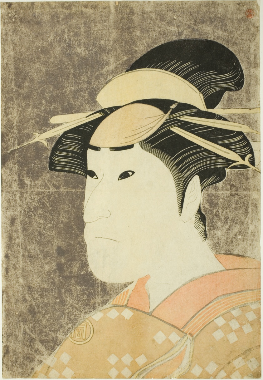 The actor Sanogawa Ichimatsu III as the Gion prostitute Onayo in the play "Hana-ayame Bunroku Soga," performed at the Miyako Theater in the fifth month, 1794