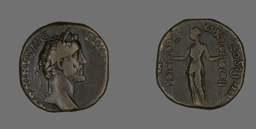 Sestertius (Coin) Portraying Emperor Antoninus Pius