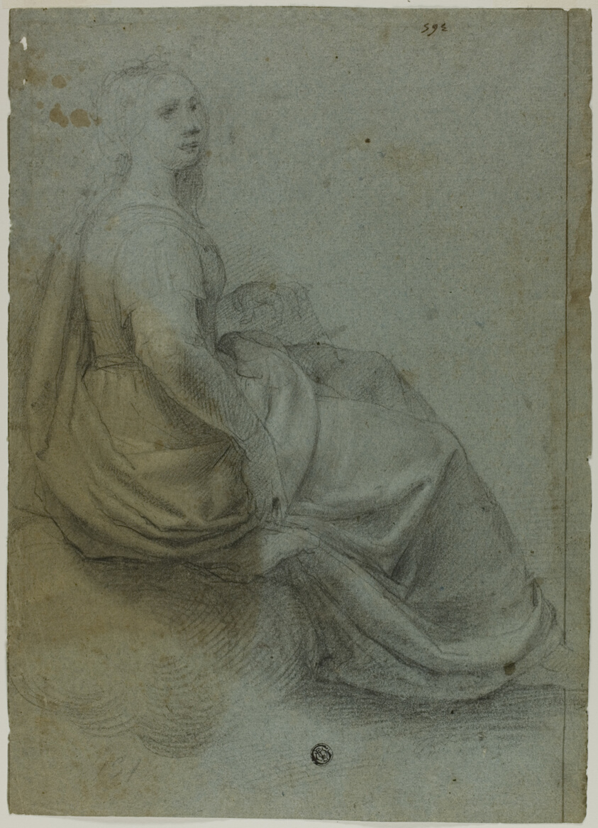 Seated Woman in Profile, to Right