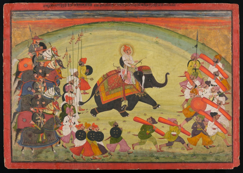 Maharao Guman Singh Riding an Elephant in Procession