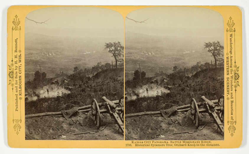 Historical Sycamore Tree, Orchard Knob in the distance, No. 1750 from the series "Kansas City Panorama. Battle Missionary Ridge"