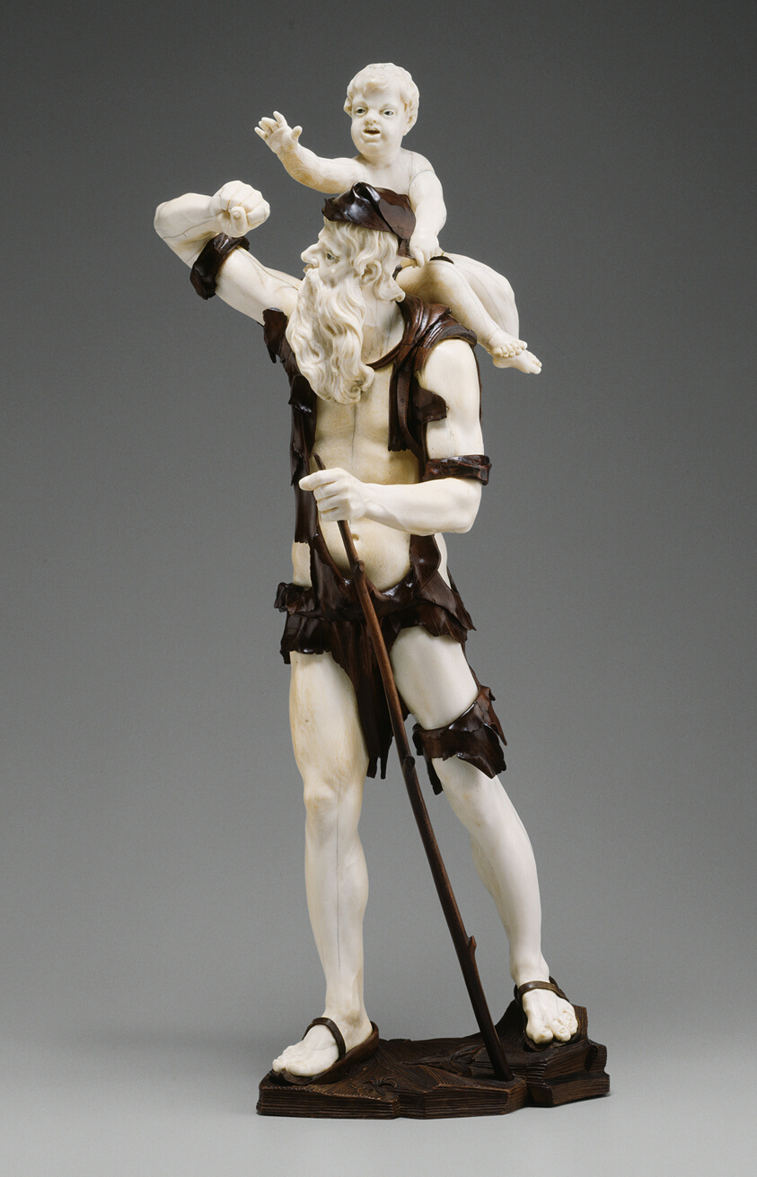 Old Beggar Carrying Child