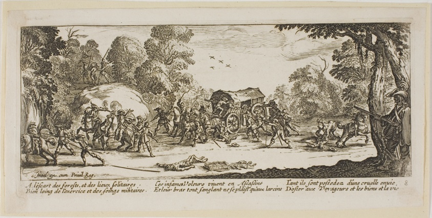 Attack on a Coach, plate eight from The Large Miseries of War