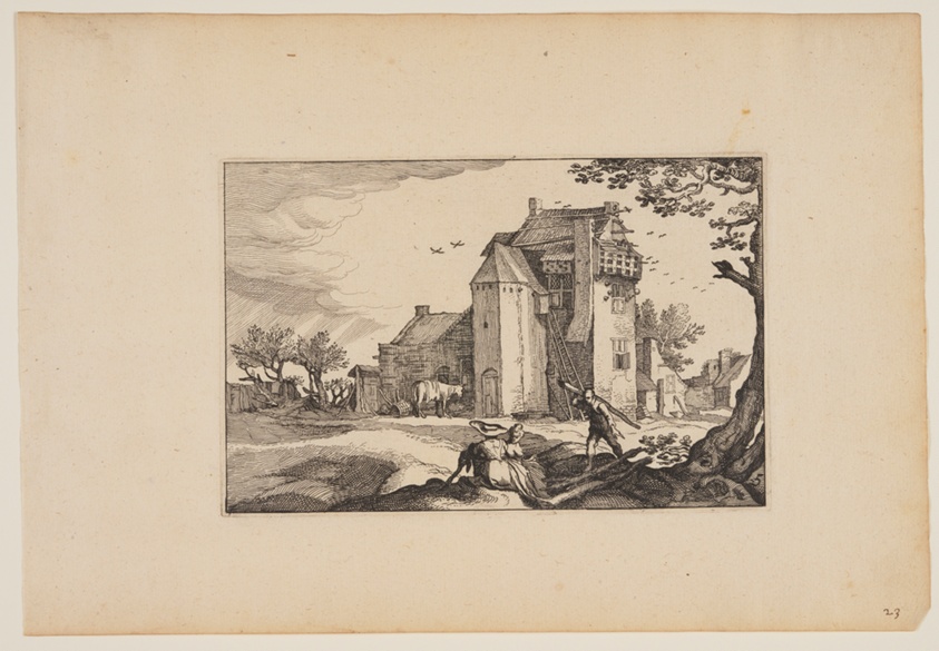 Farmhouse with Dovecotes, from Landscapes (Verscheyden aerdige Lanthuysen...)